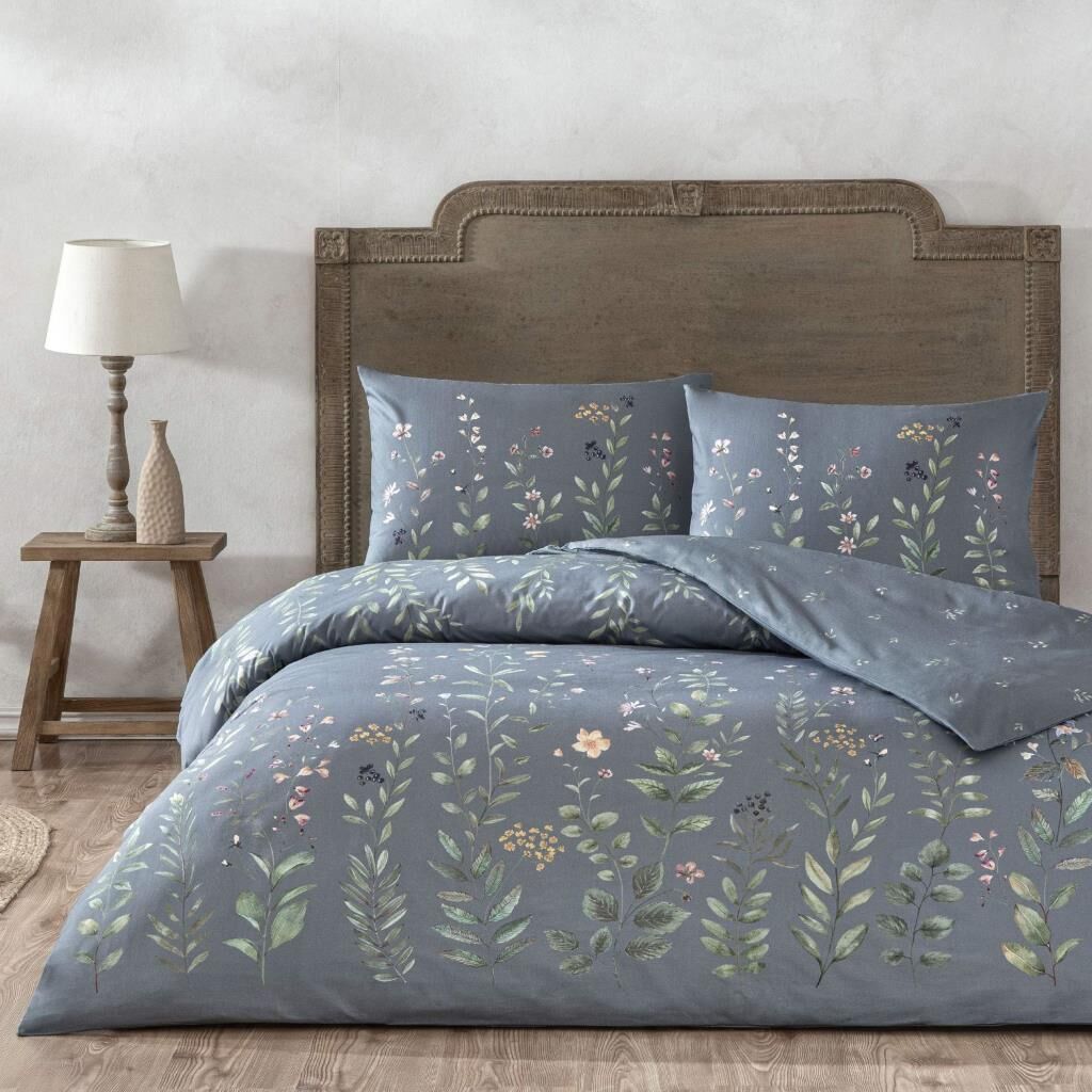 Taç Çift Kişilik Ranforce Nevresim Takımı Serelis Mavi