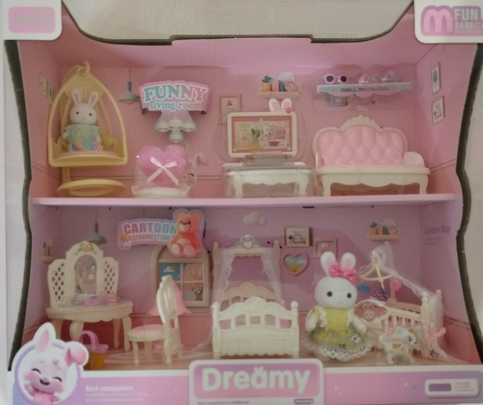 Bay Dreamy Mini Tavşan Kaydıraklı Yatak ve Oturma Odası Oyun Seti