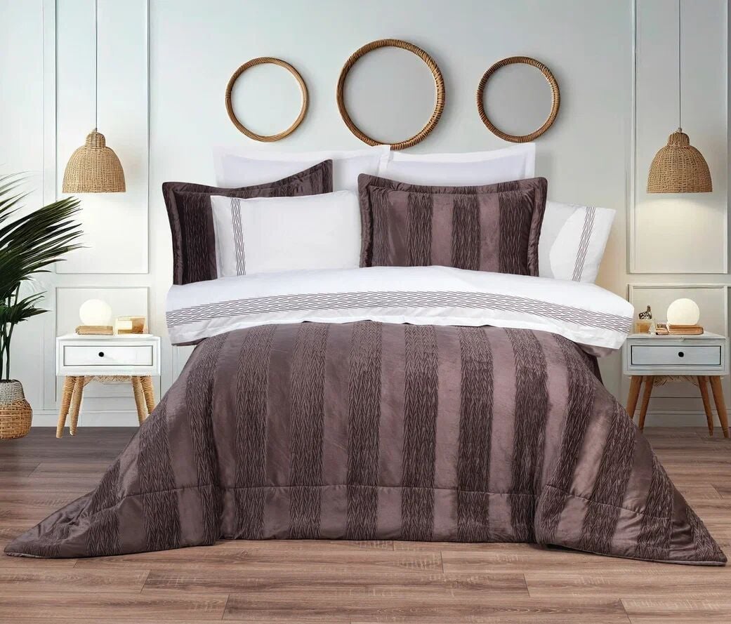 Hobby Nirvana Yatak Örtüsü Seti Kahve