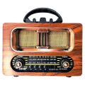 Yumurcak Shop® Büyük Boy Retro, Nostaljik, Ahşap Tasarım Bluetooth Hoparlörlü, Şarjlı, Taşınabilir FM/AM Destekli Radyo NS-6635