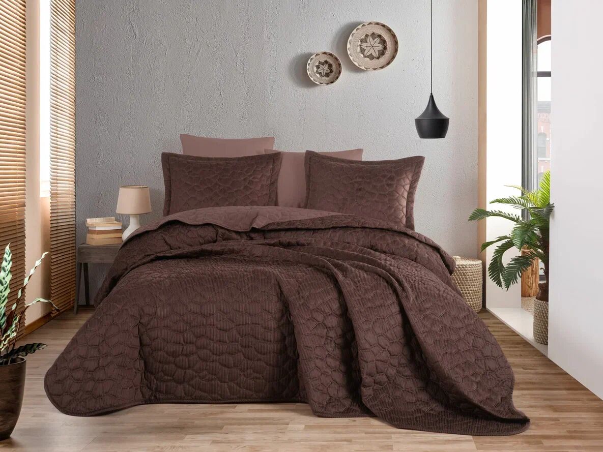 Hobby Silvana Yatak Örtüsü Kızıl Kahve