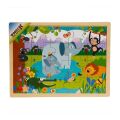 S01002909 WOODEN PUZZLE VEHICLES ANMALS 5 PCS 2 AST