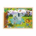 S01002909 WOODEN PUZZLE VEHICLES ANMALS 5 PCS 2 AST