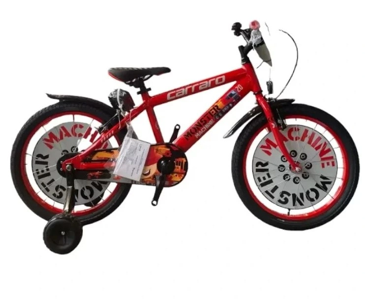 Carraro Monster 20 Jant Alüminyum Çocuk Bisikleti Kırmızı-Gri-Siyah-Kırmızı