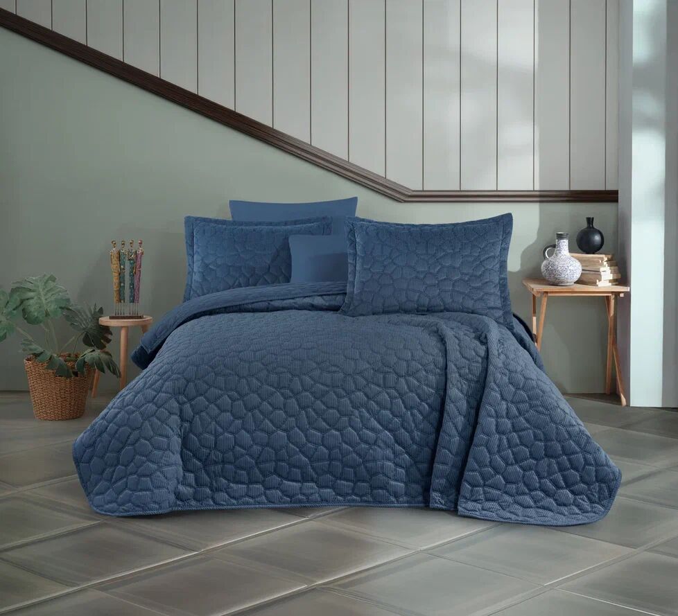 Hobby Silvana Yatak Örtüsü İndigo