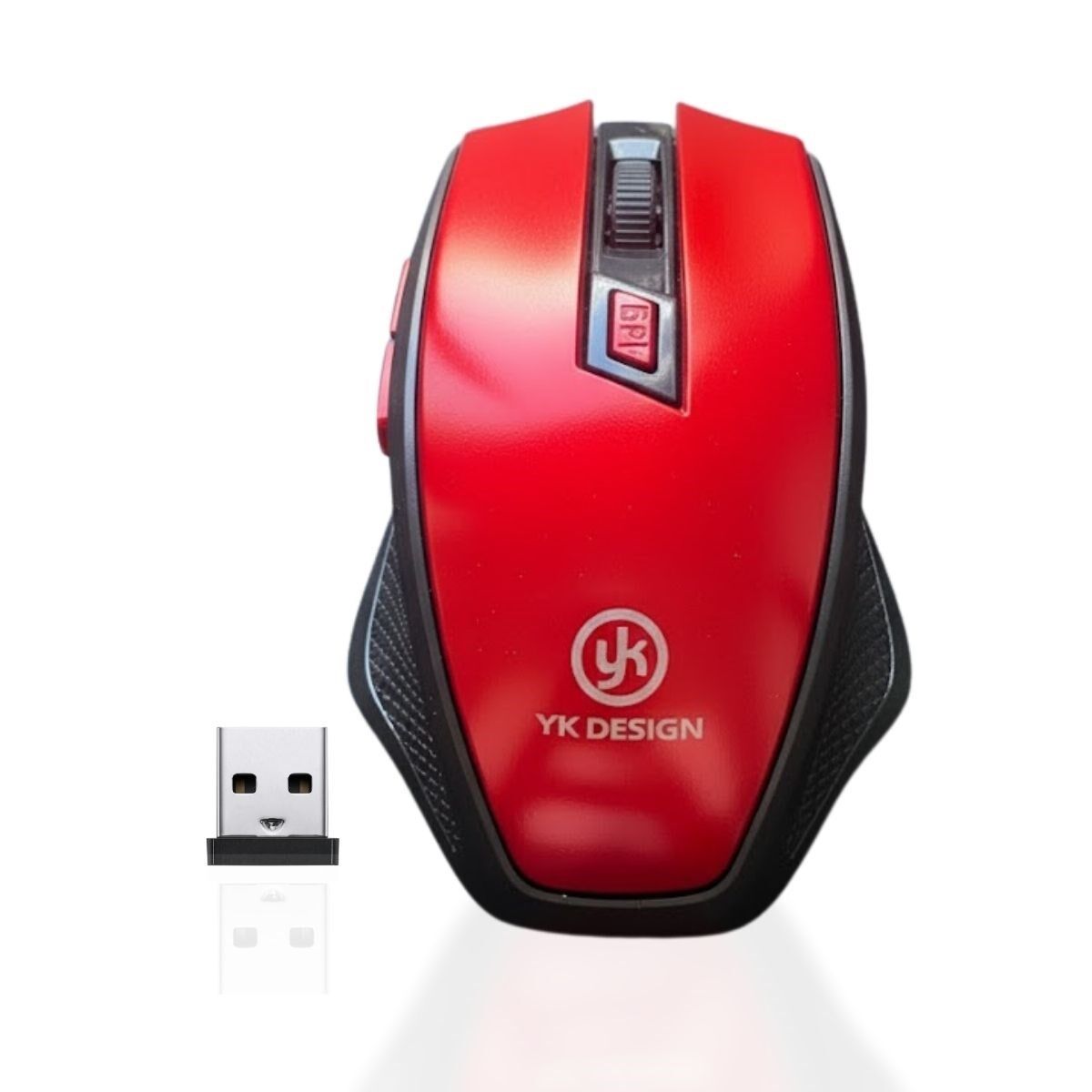 Yumurcak Shop® Kırmızı Renkli Baş Parmak Destekli Ergonomik Sessiz Kablosuz Mouse – USB Alıcılı, Ofis ve Oyun İçin Konforlu Bilgisayar Faresi MS6300