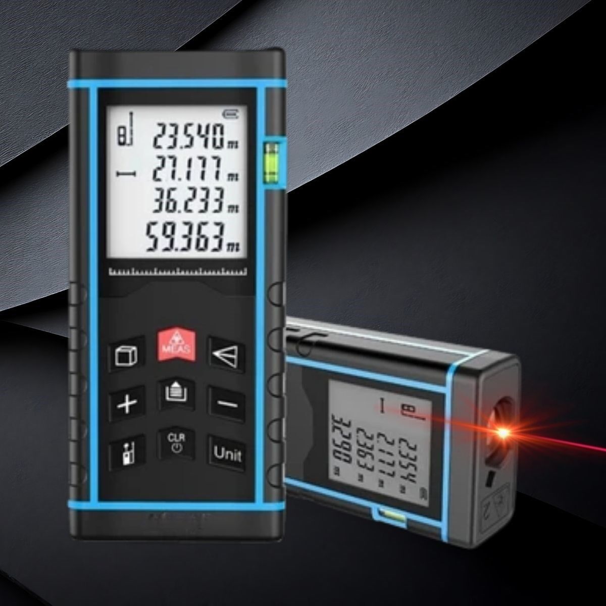 Yumurcak Shop® Profesyonel 40 Metre Dijital Lazer Metre Ölçüm Cihazı-LCD Ekranlı,Su Terazili,Pisagor Ölçüm Fonksiyonlu,20 Kayıt Hafızalı,Hassas Lazer