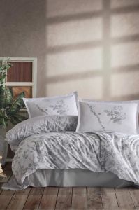 Clasy Saten Çift Kişilik Nevresim Takımı Messina V1 Gri