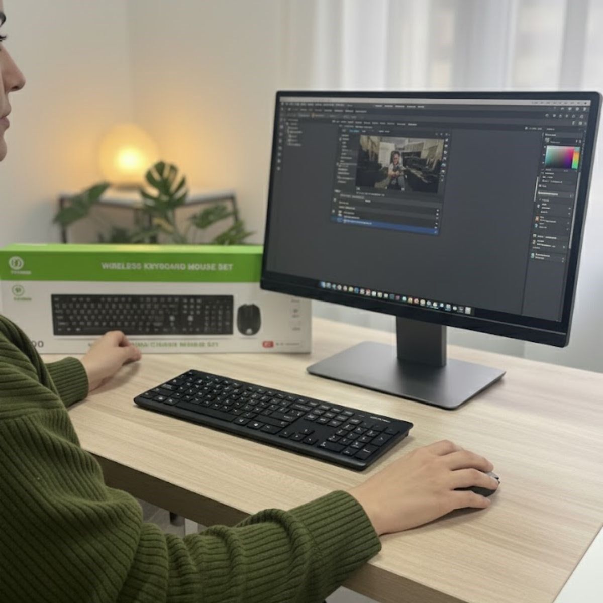 Yumurcak Shop® Kablosuz Q Klavye Mouse Seti Rahat Yazım, Sessiz Tuşlar, Ofis ve Ev Kullanımına Uygun Set YK7100