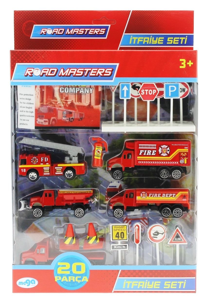 Die Cast Metal 20 Parça İtfaiye Seti - Tankerli