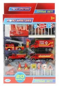 Die Cast Metal 20 Parça İtfaiye Seti - Tankerli
