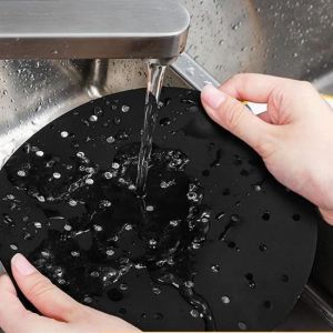 Ürün Gezegeni® Renkli Isıya Dayanıklı Yıkanılabilir Silikon Fırın Ve Airfryer Yuvarlak Pişirme Matı 20 Cm