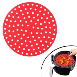 Ürün Gezegeni® Renkli Isıya Dayanıklı Yıkanılabilir Silikon Fırın Ve Airfryer Yuvarlak Pişirme Matı 23 Cm