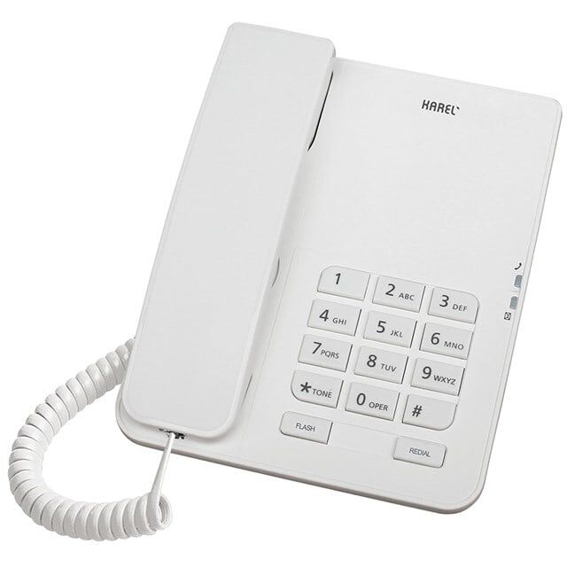Karel TM-140 Kablolu Ekransız Krem Masaüstü Telefon
