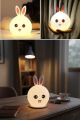 5 Farklı Renk Modlu Tavşan Figürlü Pofuduk LED Gece Lambası–Yumuşak Dokulu Çocuk Odası ve Dekoratif Şarjlı Ortam Işığı