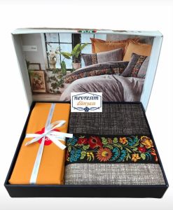 Cotton Box Folk Art Çift Kişilik Nevresim Takımı Vizon