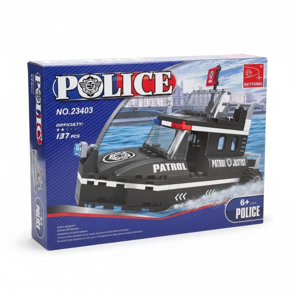 BIG23403 AUSINI POLİS SETİ 133 PARÇA MİNİ LEGO POLİS BOTU