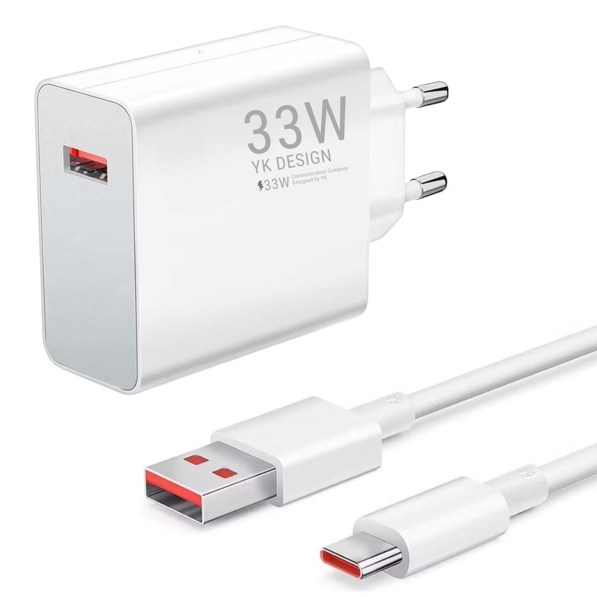 33W Hızlı Şarj Adaptörü – Type-C Kablolu, USB Çıkışlı, Akıllı Şarj Destekli Duvar Tipi Şarj Cihazı