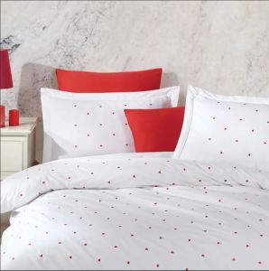 Hobby Çift Kişilik Poplin Premium Nakışlı Nevresim Lubow Beyaz