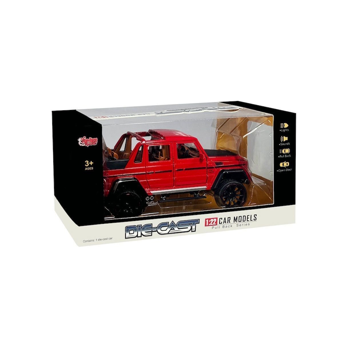 HCL-902 Çek Bırak 1:22 Sesli ve Işıklı Metal Jeep 