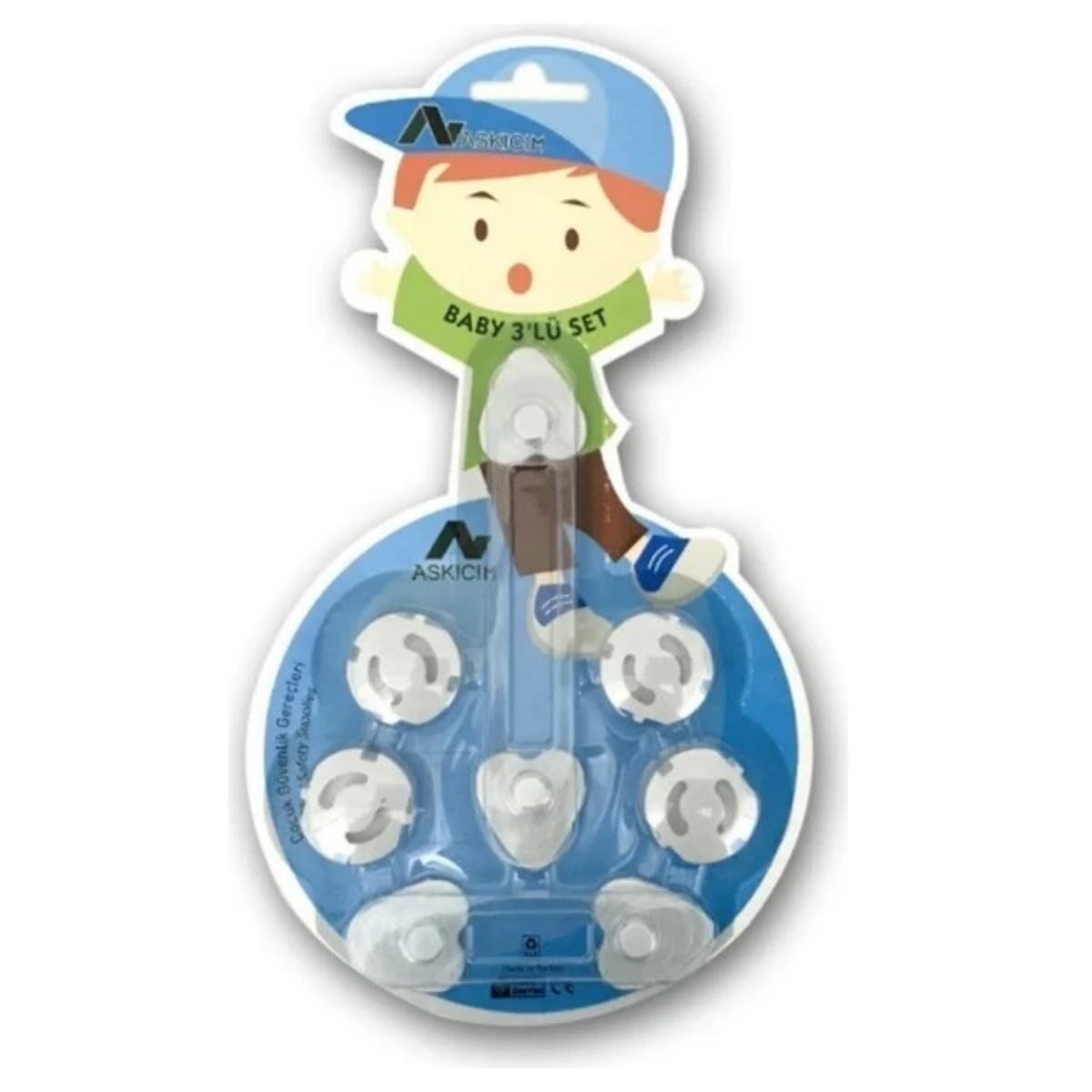 6 Parça Çocuk Güvenlik 3'lü Seti-2 Boy Çekmece,Dolap Kilidi ve 4 Adet Priz İçi Güvenlik Düğmesi