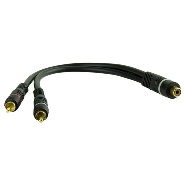 Powermaster PM-690 Siyah 1 Dişi 2 Erkek RCA Y Kablo 25 Cm Ses ve Anfi Bağlantı Kablosu