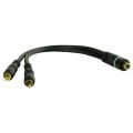 Powermaster PM-690 Siyah 1 Dişi 2 Erkek RCA Y Kablo 25 Cm Ses ve Anfi Bağlantı Kablosu