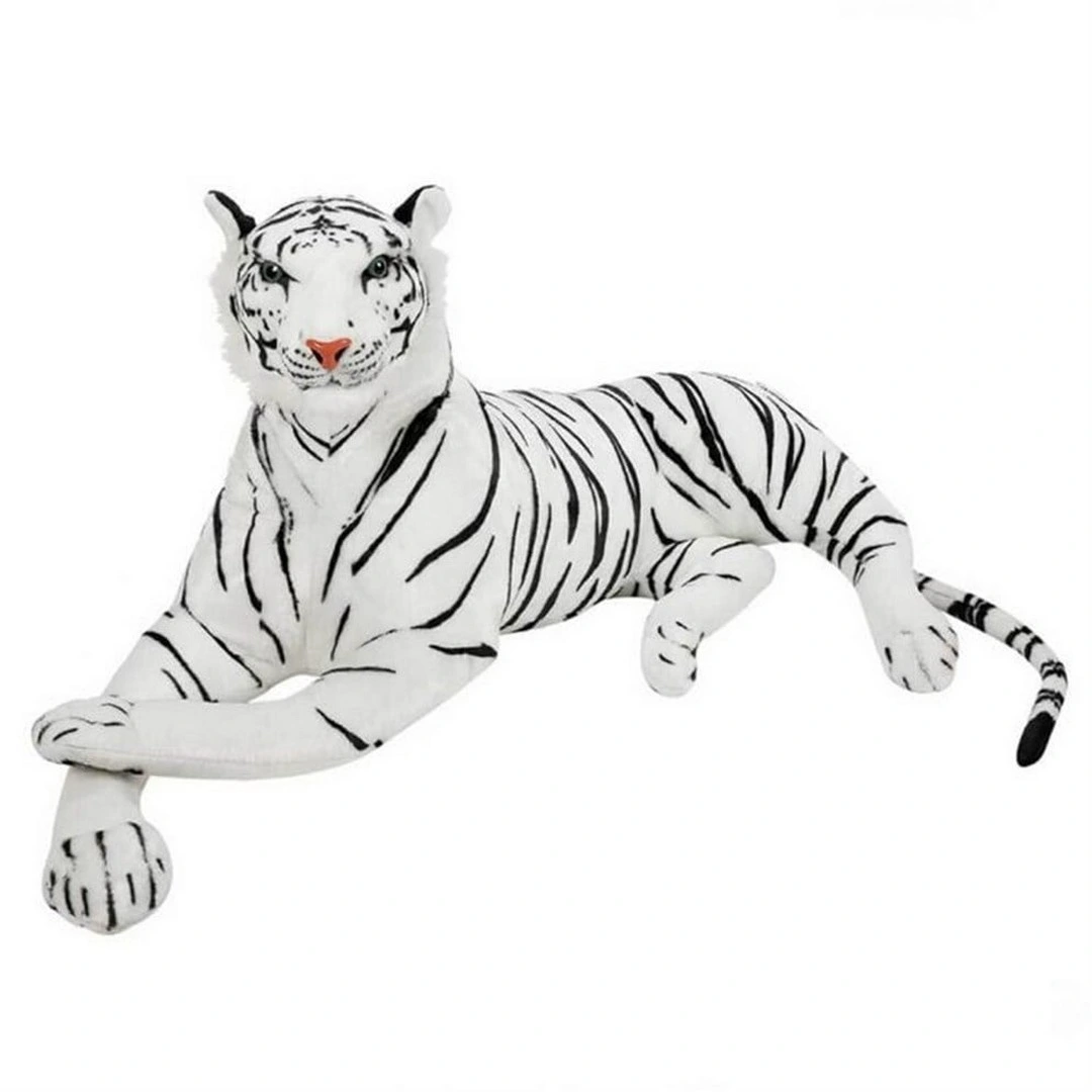 Peluş Yatan Beyaz Kaplan 130 cm