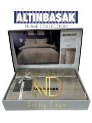 Altınbaşak Jakarlı Saten Çift Kişilik Nevresim Takımı Mınna Sabre