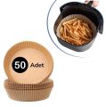 50 Adet Air Fryer Pişirme Kağıdı Tek Kullanımlık Hava Fritöz Yağ Geçirmez Yapışmaz Tabak Model