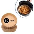 50 Adet Air Fryer Pişirme Kağıdı Tek Kullanımlık Hava Fritöz Yağ Geçirmez Yapışmaz Tabak Model