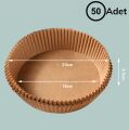 50 Adet Air Fryer Pişirme Kağıdı Tek Kullanımlık Hava Fritöz Yağ Geçirmez Yapışmaz Tabak Model