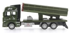 Sürtmeli Die Cast Metal Roketatar Rampalı Askeri Kamyon