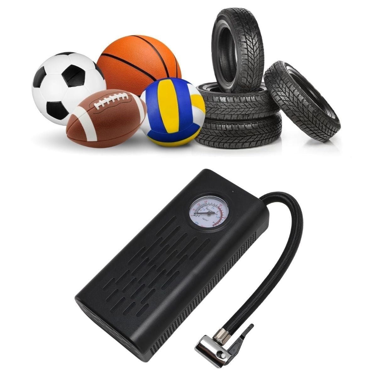 Taşınabilir Akülü Hava Kompresörü – 150 PSI 120W Elektrikli Lastik Şişirme Pompası, Araç, Motosiklet Bisiklet ve Toplar İçin