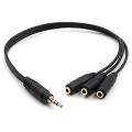 Powermaster 3.5 Mm Erkek * 3 Stereo Dişi Kulaklık Çoklayıcı 30 Cm Y Kablo