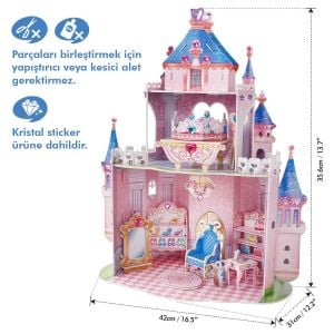CubicFun Prenses Gizli Bahçe Şatosu 3D Puzzle  - CUB/E1623H