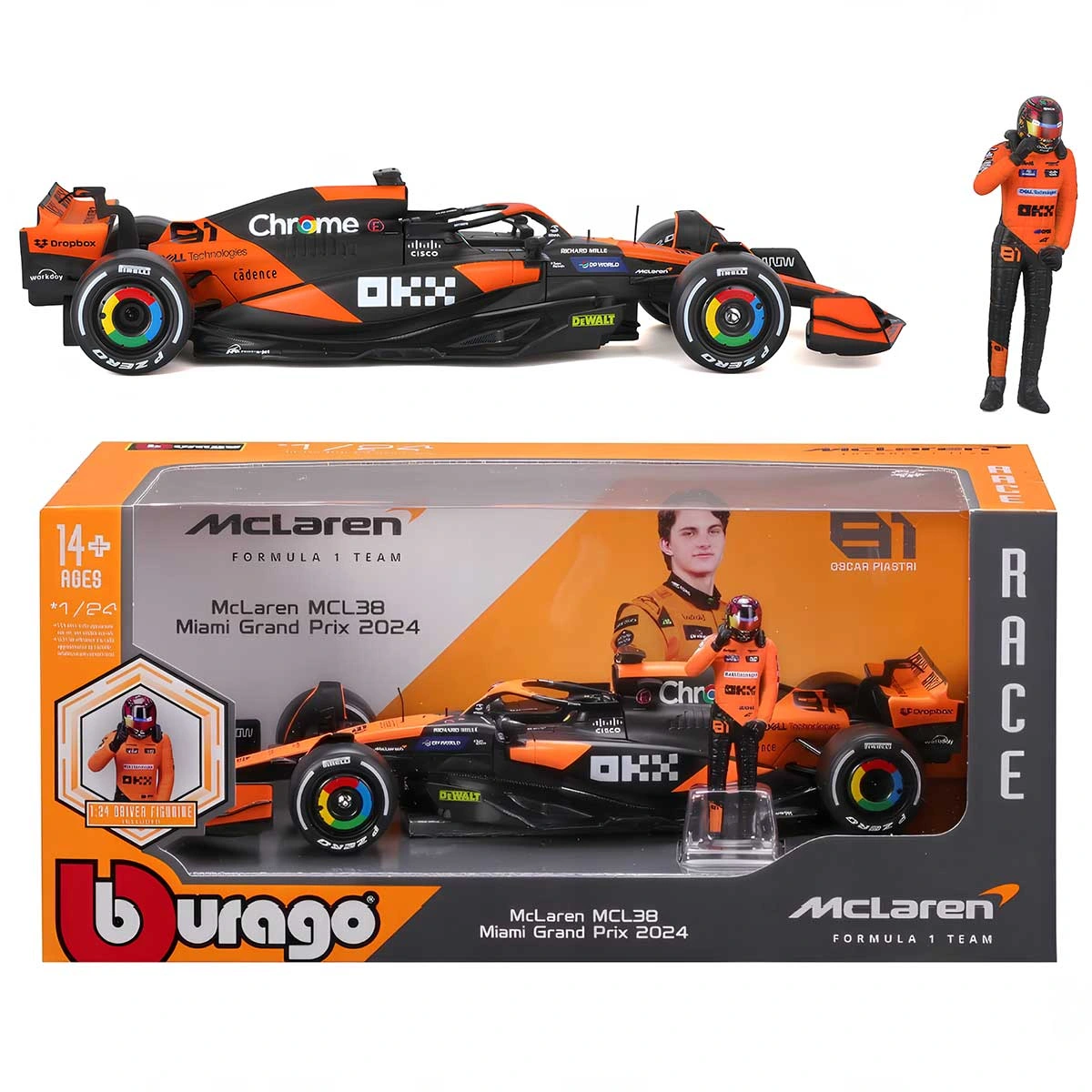 1:24 Formula 1 McLaren MCL38 Miami Grand Prix 2024