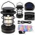 Powermaster HOP-8819 Solar Güneş Panelli Sensörlü Kamp Lambası (Filament + SMD + RGB Şerit)