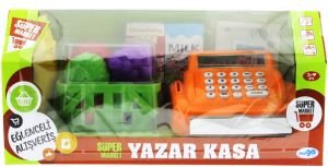 Turuncu Yazar Kasalı Market Seti