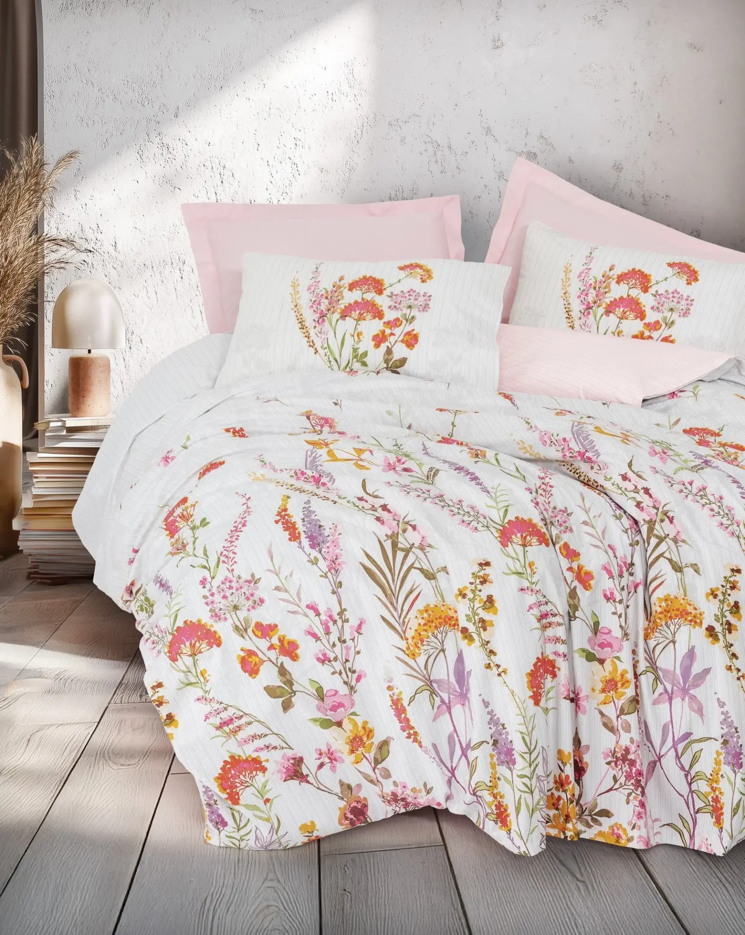 Cotton Box Çift Kişilik Nevresim Takımı Lilura Pembe