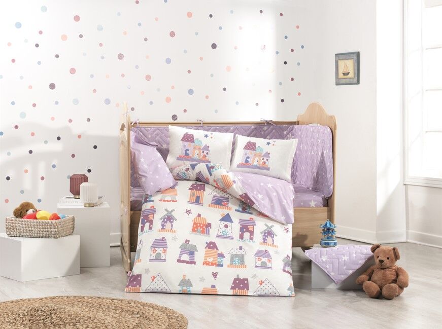 Hobby Felix Mor Poplin Bebek Nevresim Takımı