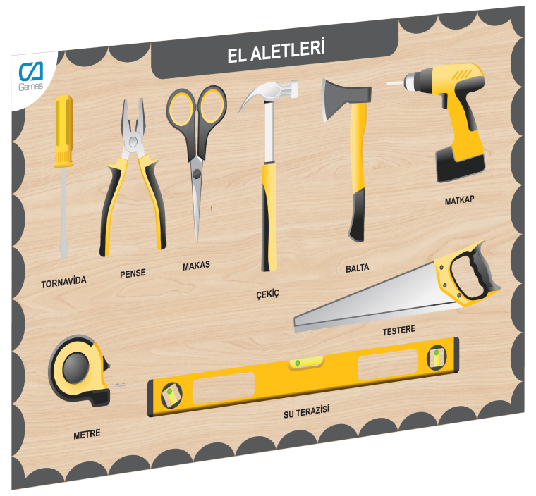 CAAHS-3210 CA GAMES AHŞAP EL ALETLERİ BUL-TAK - 1 Adet Stokta Olan Gönderilir