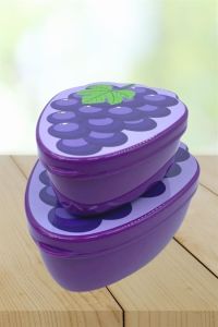 2\'li İç İçe Geçebilen Üzüm Model Saklama ve Beslenme Kabı Seti (550 ml + 250 ml)