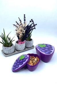 2\'li İç İçe Geçebilen Üzüm Model Saklama ve Beslenme Kabı Seti (550 ml + 250 ml)