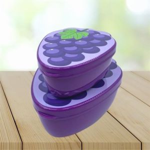 2\'li İç İçe Geçebilen Üzüm Model Saklama ve Beslenme Kabı Seti (550 ml + 250 ml)