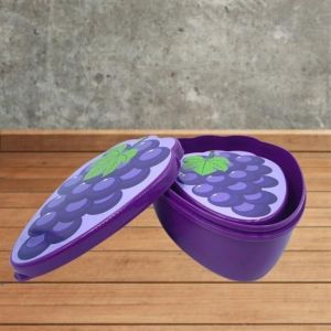 2\'li İç İçe Geçebilen Üzüm Model Saklama ve Beslenme Kabı Seti (550 ml + 250 ml)