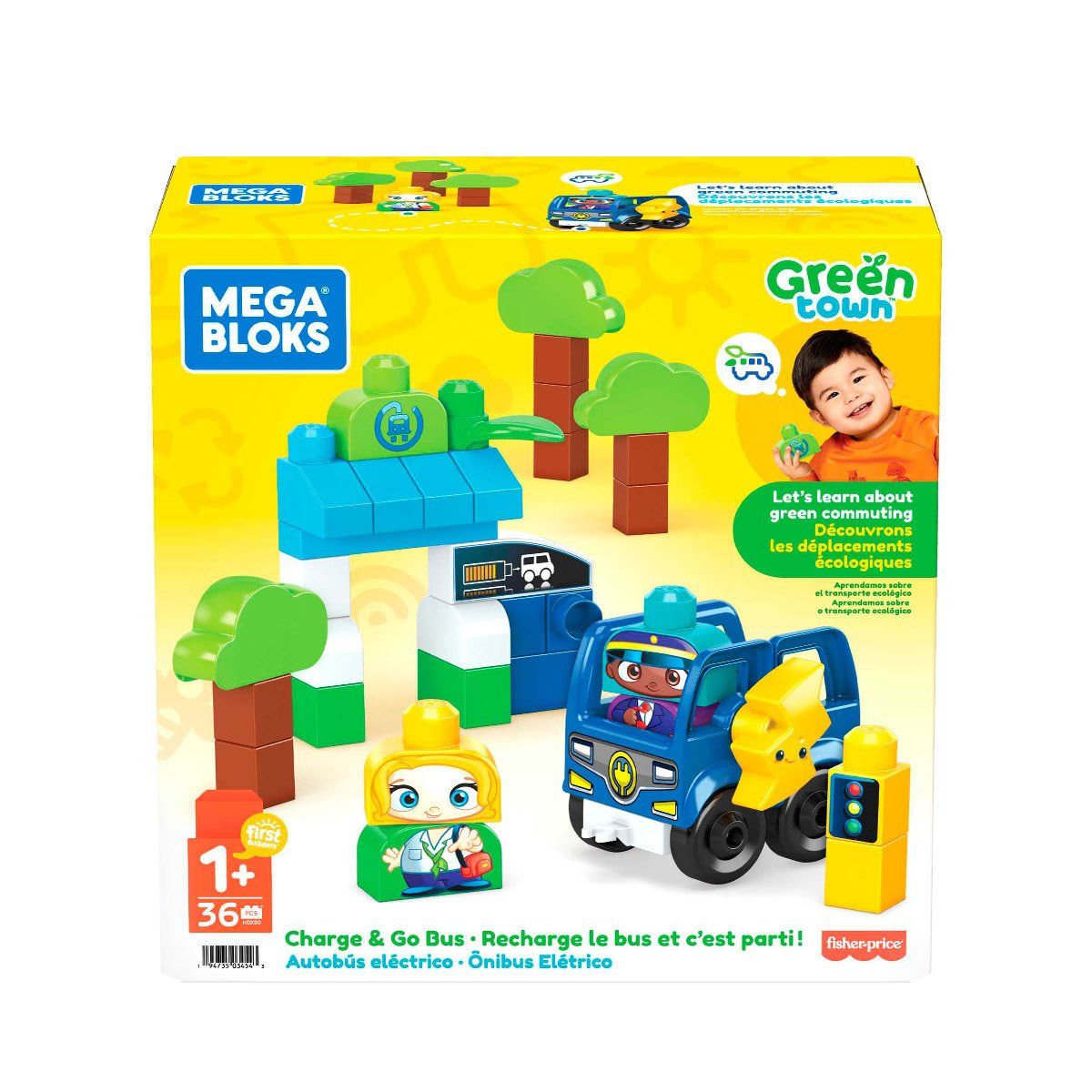 HDX90 Mega Bloks, Doğa Dostu Otobüs Seti, 36 parça, +1 yaş