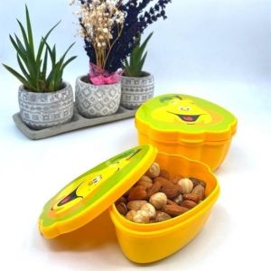 2\'li İç İçe Geçebilen Armut Model Saklama ve Beslenme Kabı Seti (550 ml + 250 ml)