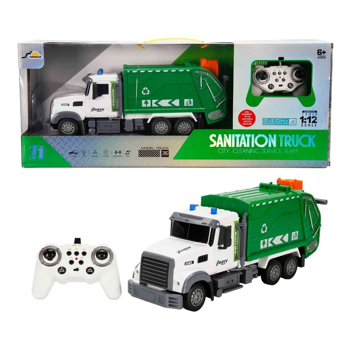 5091 SUN-RST-RC KAMYON 1 12 ÇÖP FF SES IŞIK 3 7V USB 2 4GHZ