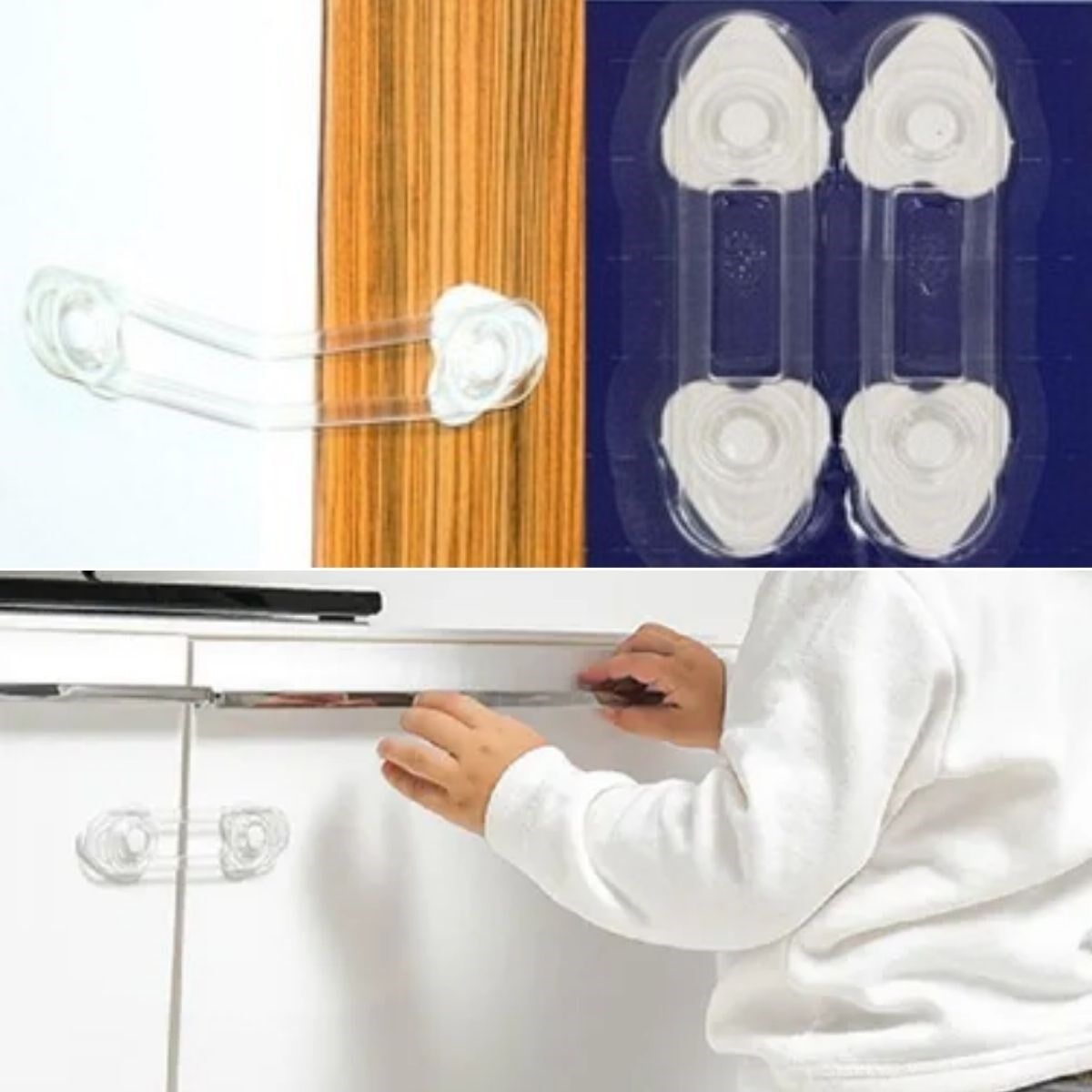 Yumurcak Shop® 2'li Mini Çok Amaçlı Kilit- Çocuk Güvenlik Gereçkerli Çekmece,Dolap,Kapak Kilidi